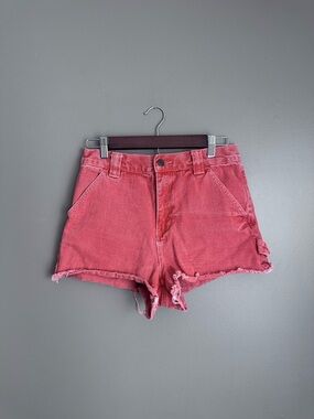 PacSun Clay Red Jean Utility Shorts Size 28 Women’s High Rise Denim Shorts